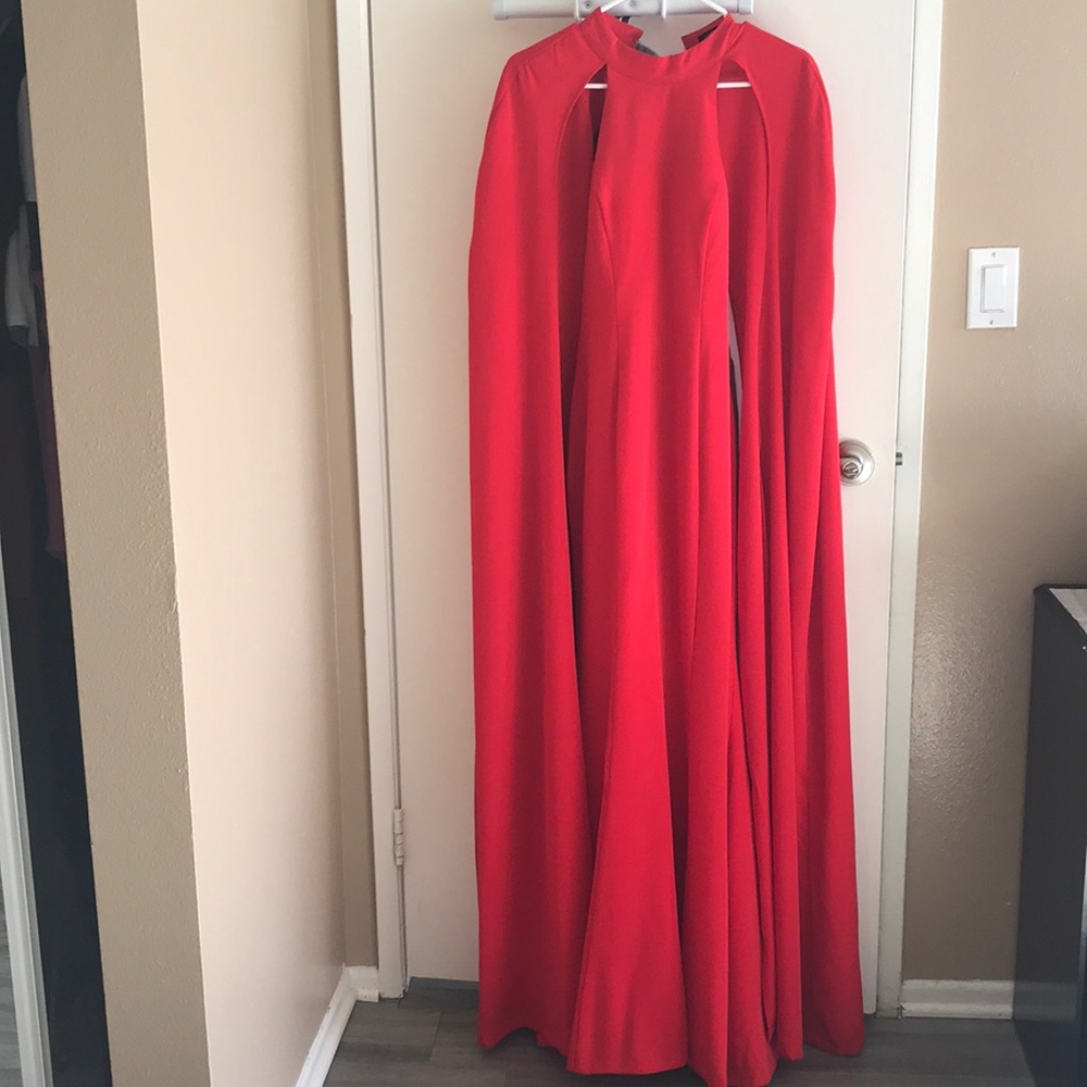Long red dress